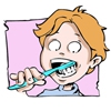 Pour terminer, brosser la face des dents située du côté du palais et de la langue.